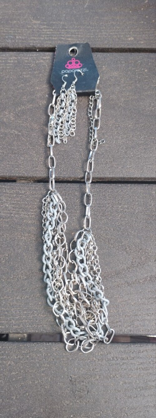 paparazzi Silver Multi-Chain Layered Necklace